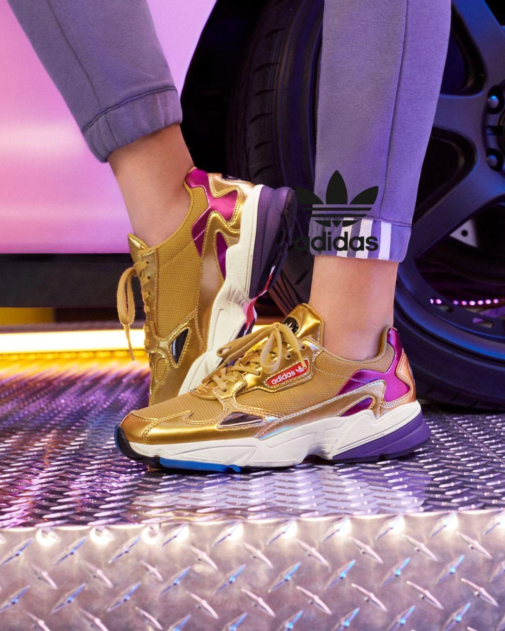 adidas Falcon Gold Metallic Womens Shoes | Lyst