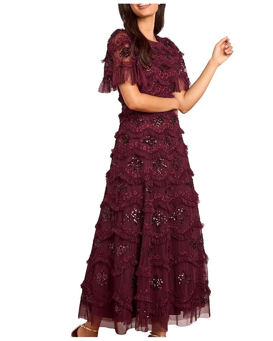 Needle & Thread Red Daisy Wave Ankle Gown