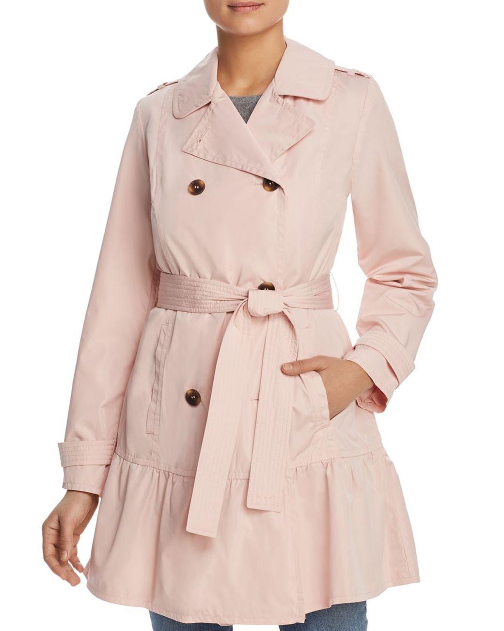 Kate Spade Synthetic Flounce Doublebreasted Trench Coat in Blush Rose (Pink) Save 84 Lyst