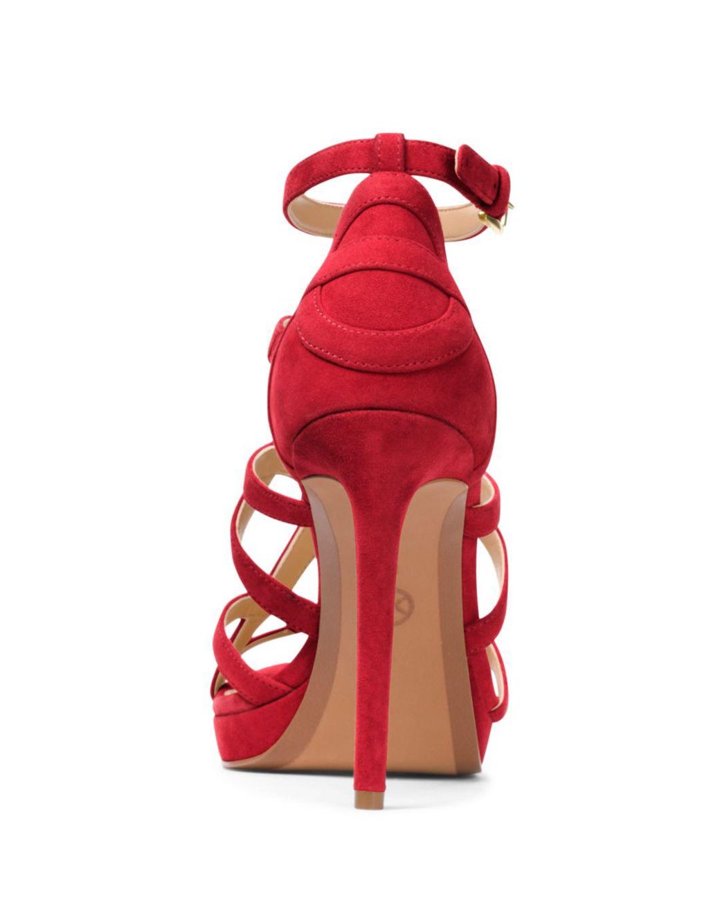MICHAEL Michael Kors Women's Sandra Strappy Suede Platform High-heel  Sandals in Red | Lyst