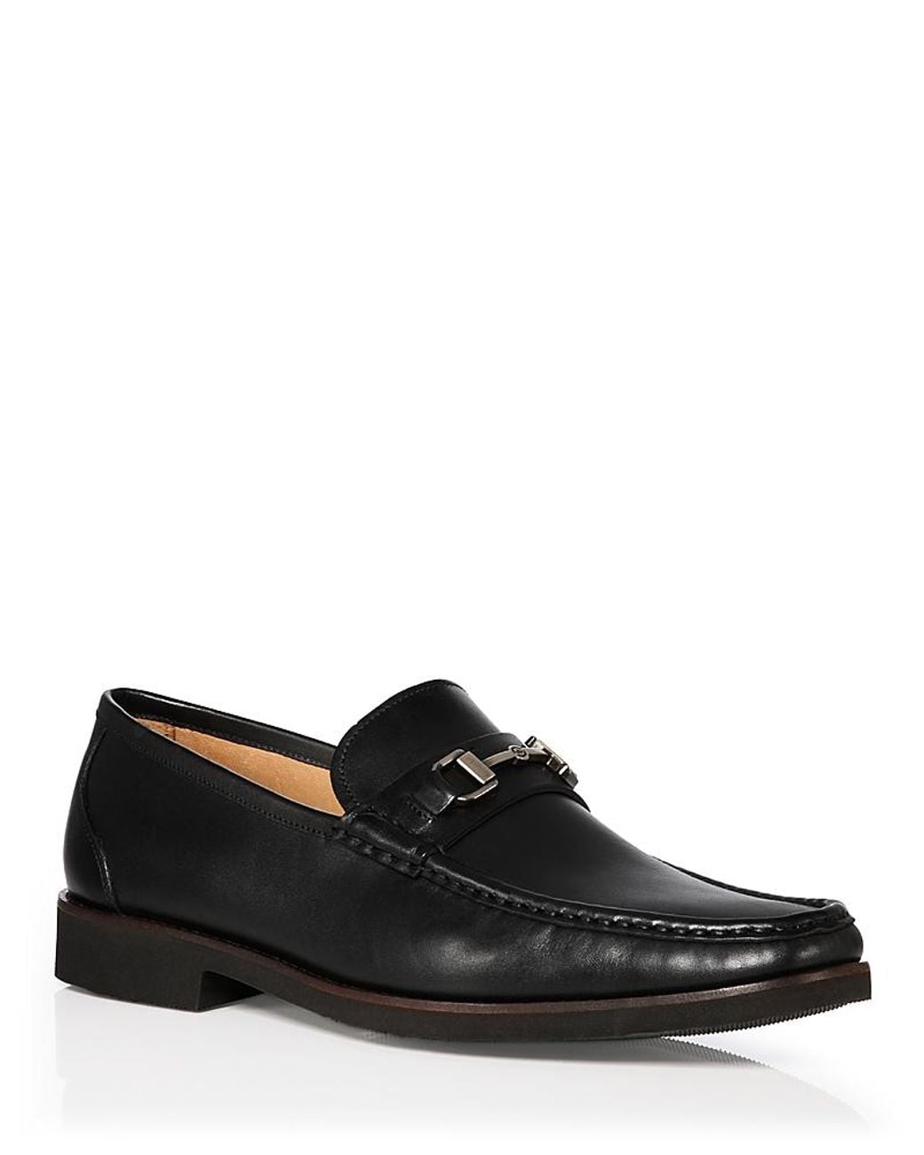 Peter Millar Black Leather Bit Loafers for men