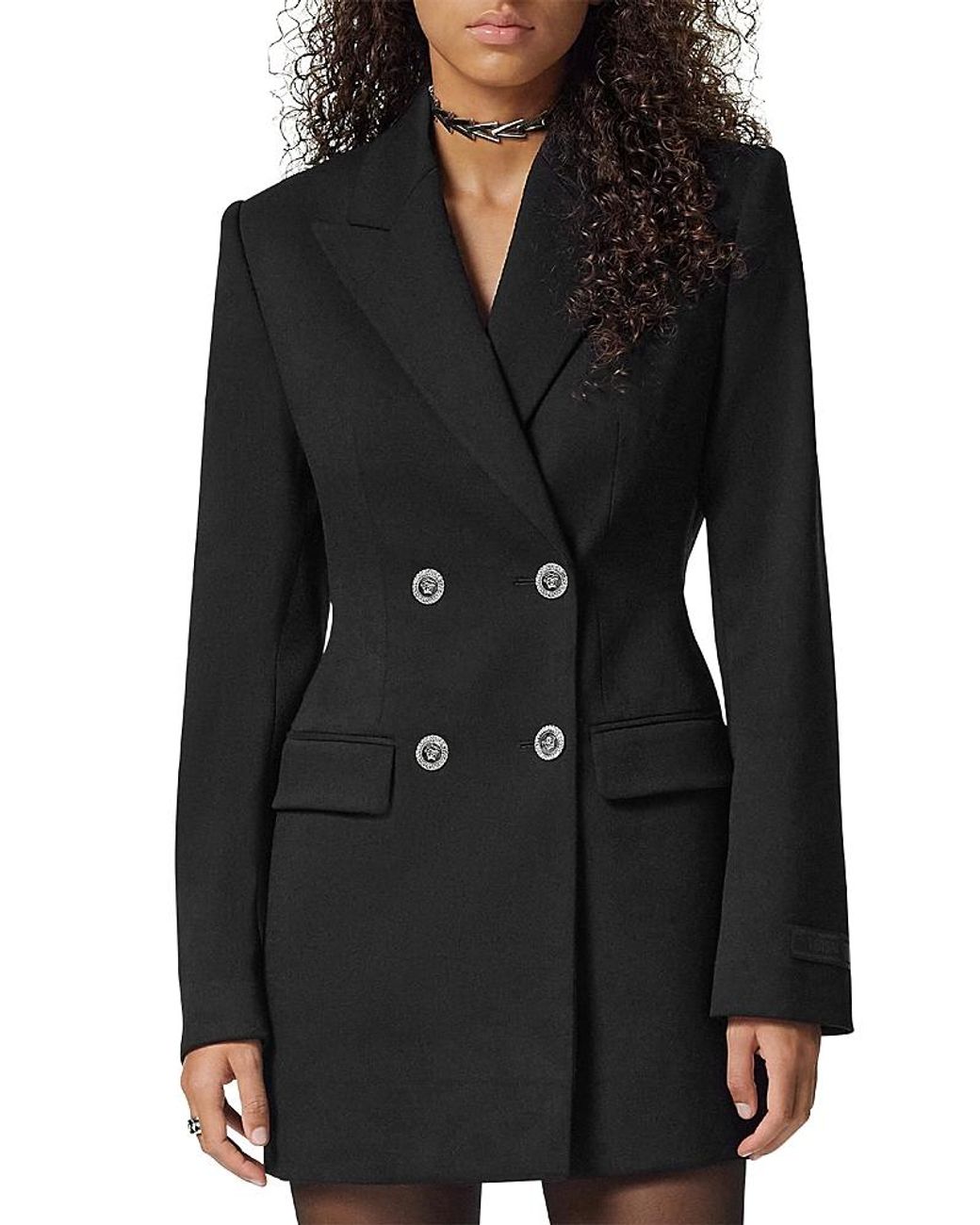 Versace Black Open Back Double Breasted Jacket