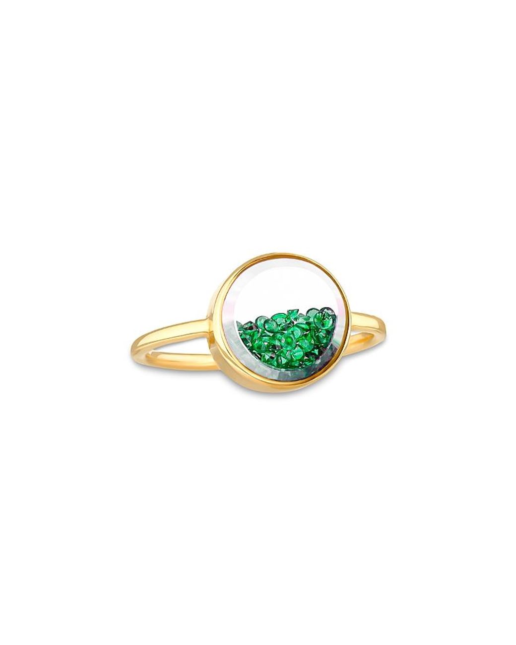 Moritz Glik Blue 18K Emerald Core Circle Ring