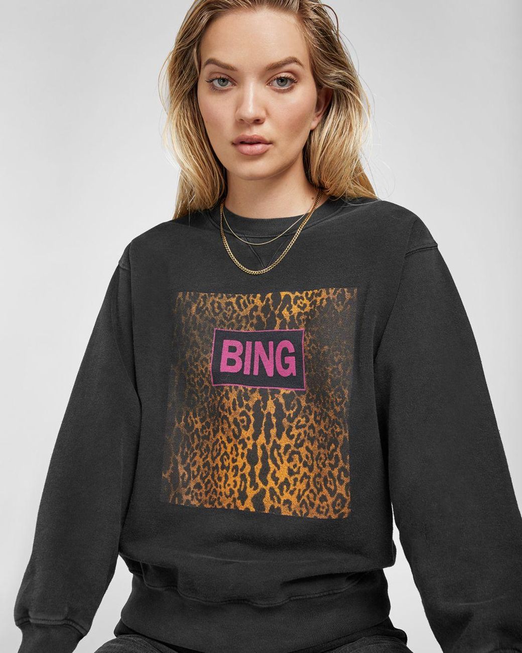 Anine Bing Cotton Ramona Sweatshirt - Washed Black | Lyst