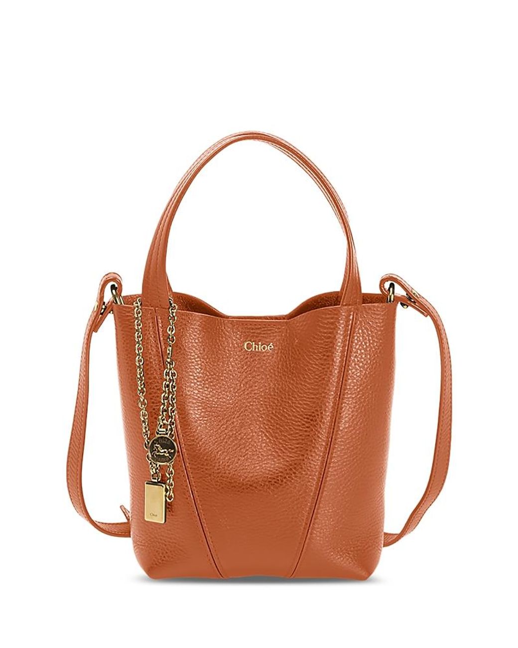 Chloé Brown Leather Spin Small Tote