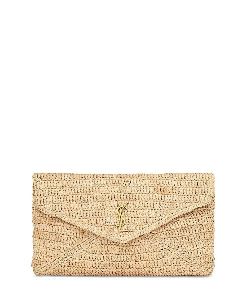 Saint Laurent Natural Cassandre Large Envelope Pouch
