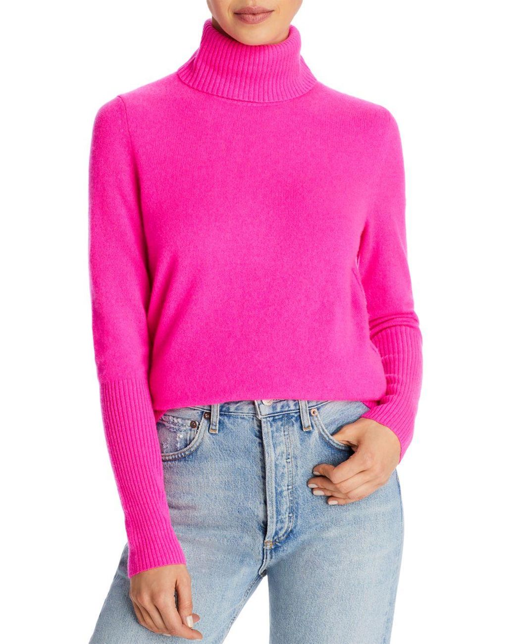 neon pink cashmere sweater