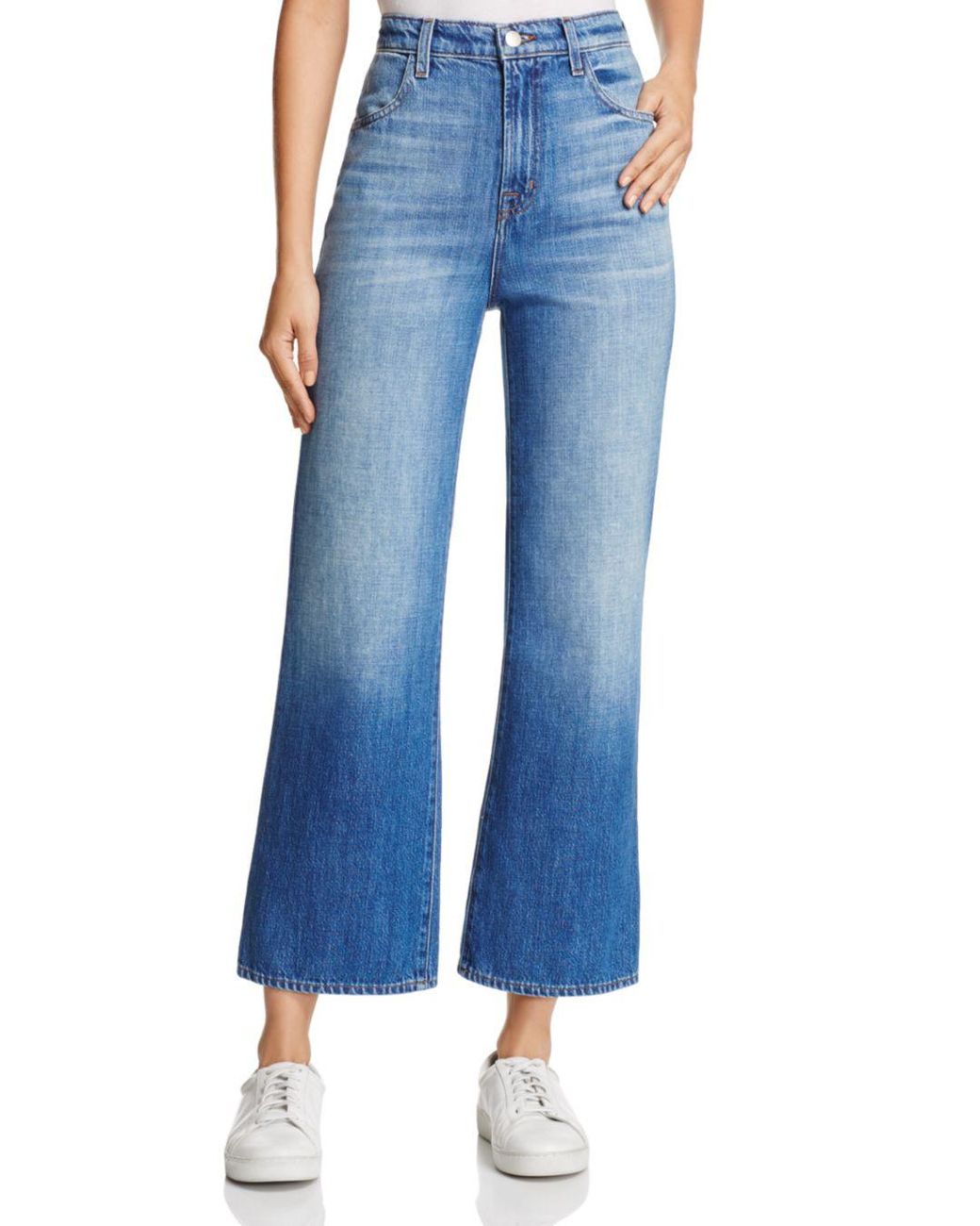 J Brand Joan High-rise Wide-leg Crop Jeans In Mimic in Blue | Lyst Canada