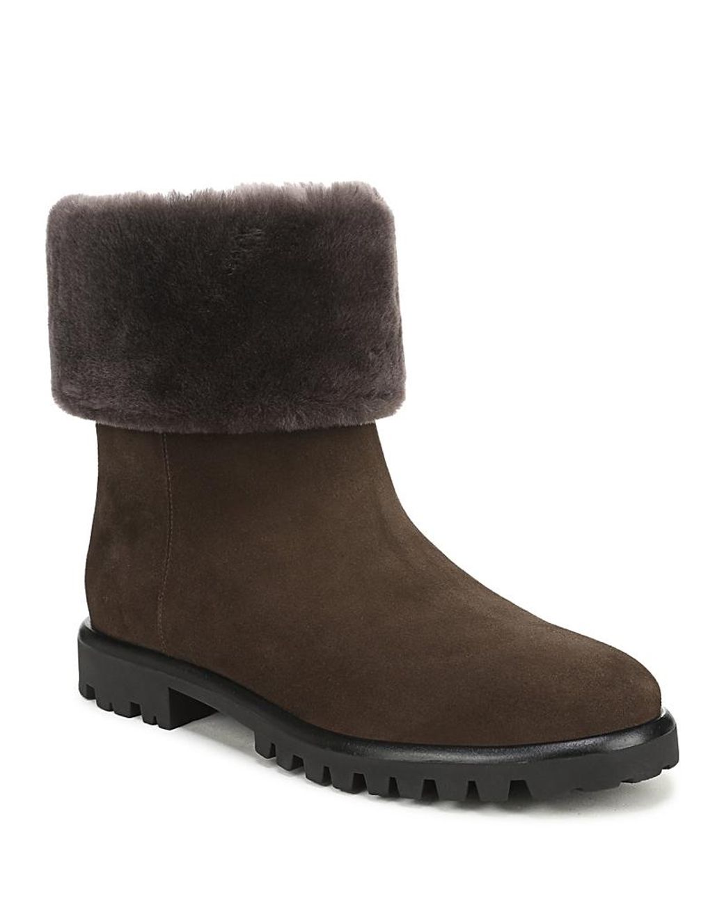 Vince Brown Cameron Shearling & Suede Boots
