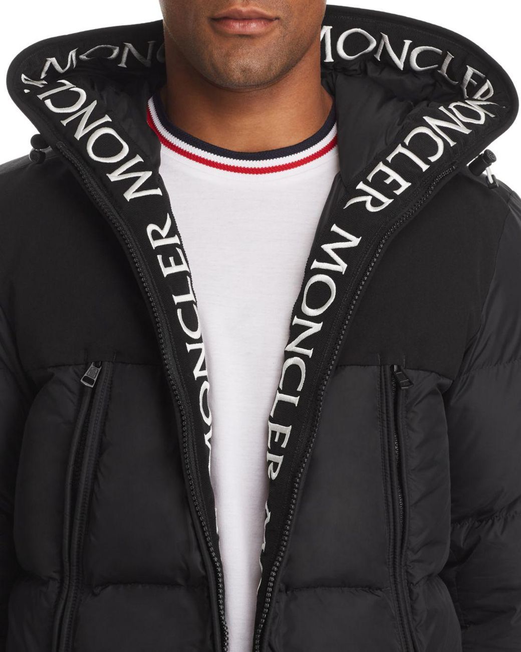 Moncler Montclar Logo Trim Down Jacket in Black for Men | Lyst