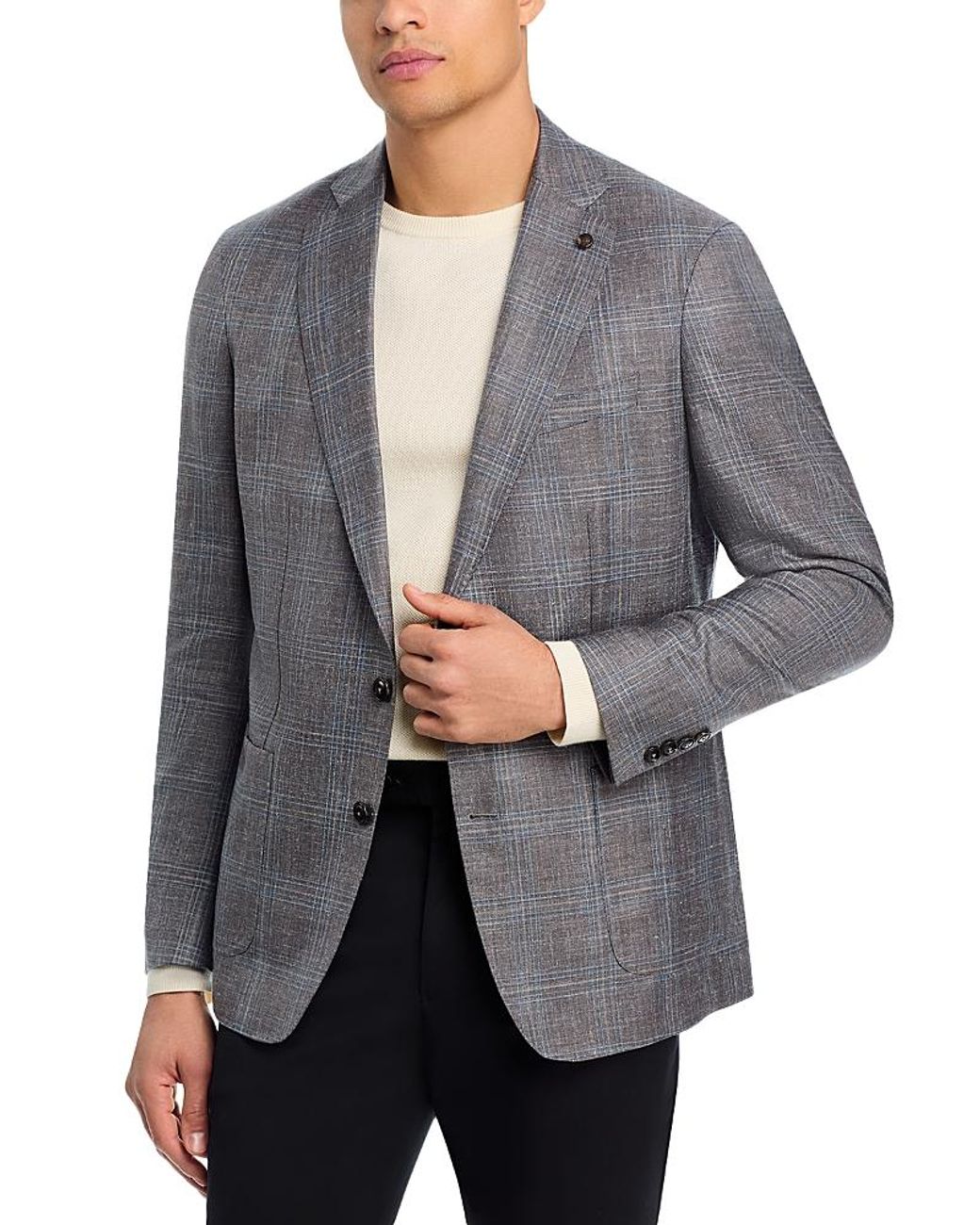 Peter Millar Gray Crown Crafted Pearce Plaid Soft Jacket for men