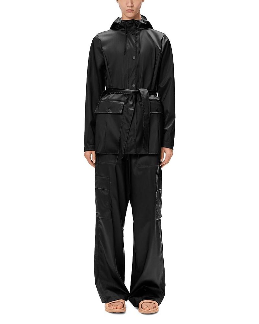 Rains Black Curve Jacket