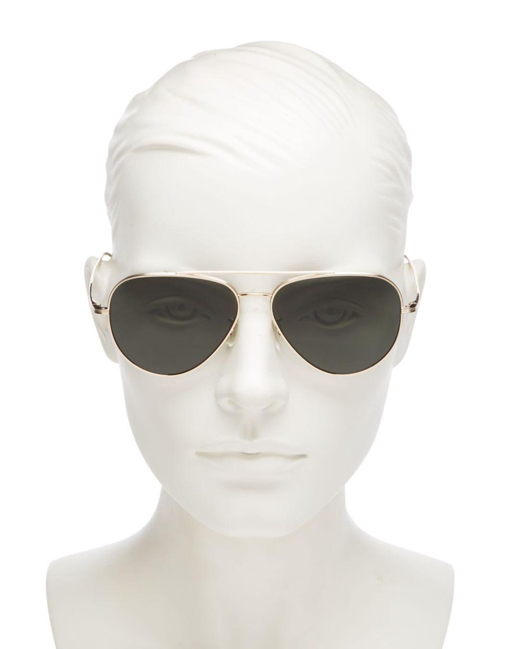 Oliver Peoples X The Row Casse Polarized Brow Bar Aviator Sunglasses in  Metallic | Lyst