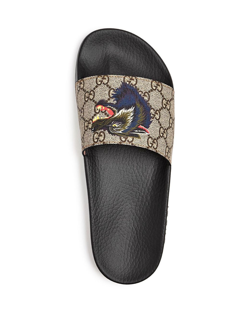 Gg Supreme Wolf Head Slide Sandals 