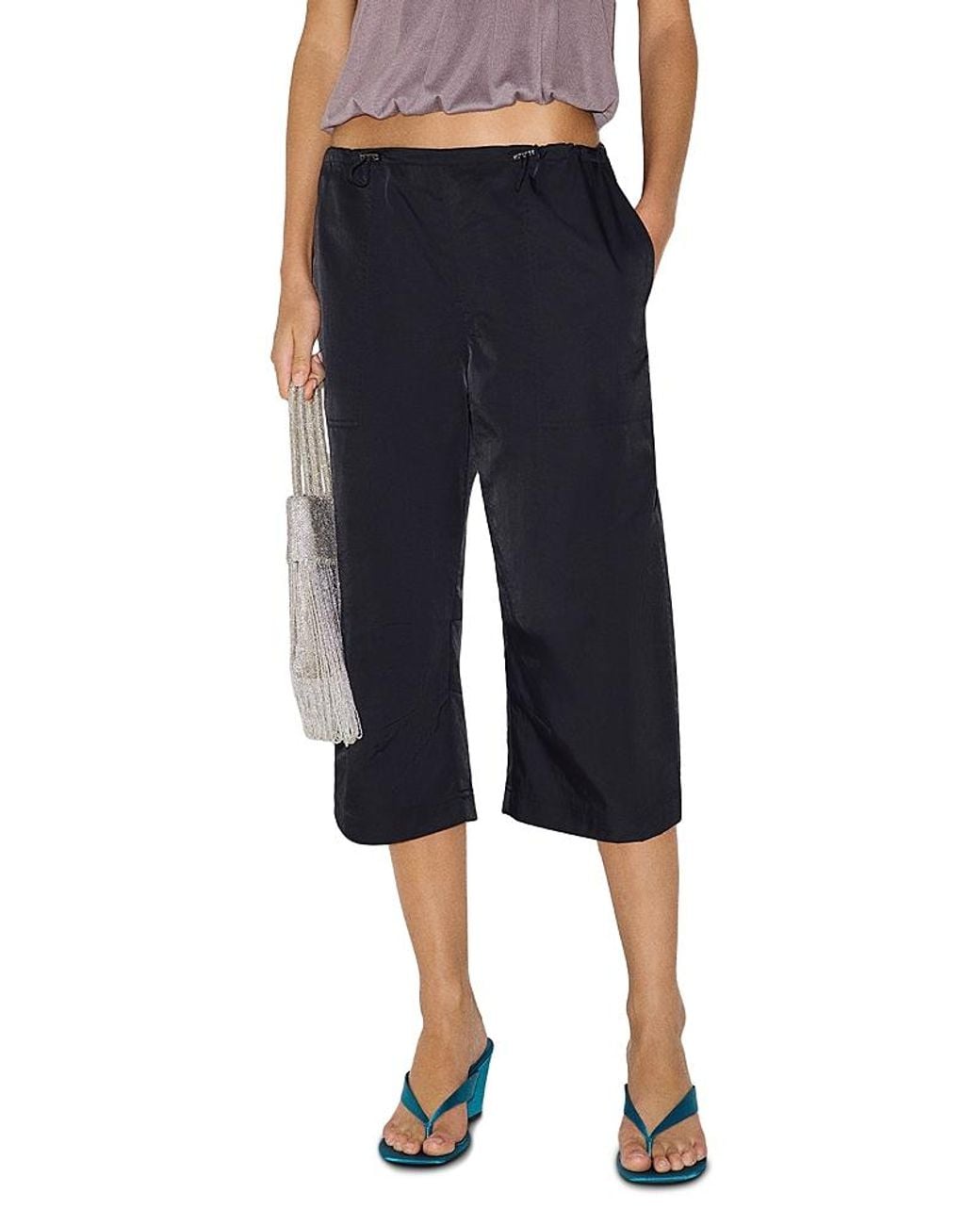 Reformation Blue Arlette Cropped Pants