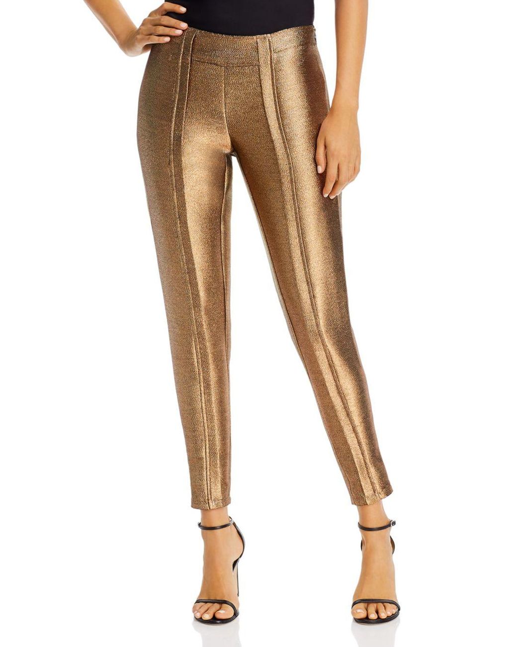 gold lame jeans
