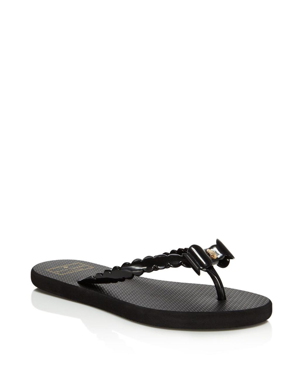 Kate Spade Women's Denise Bow Flip-flops in Black | Lyst