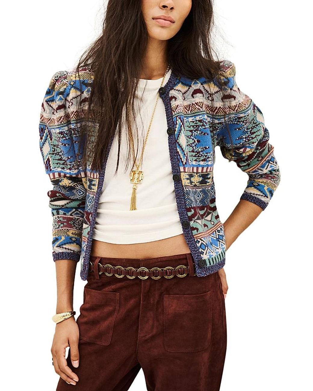 Ba&sh Multicolor Maja Wool Blend Cardigan