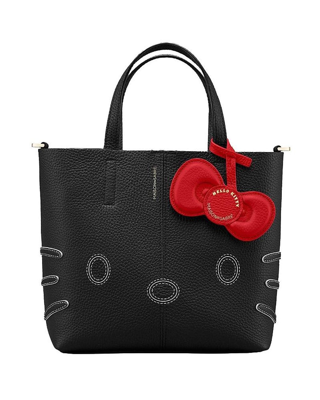 Maison De Sabre Hello Kitty Leather Soft Tote in Black | Lyst
