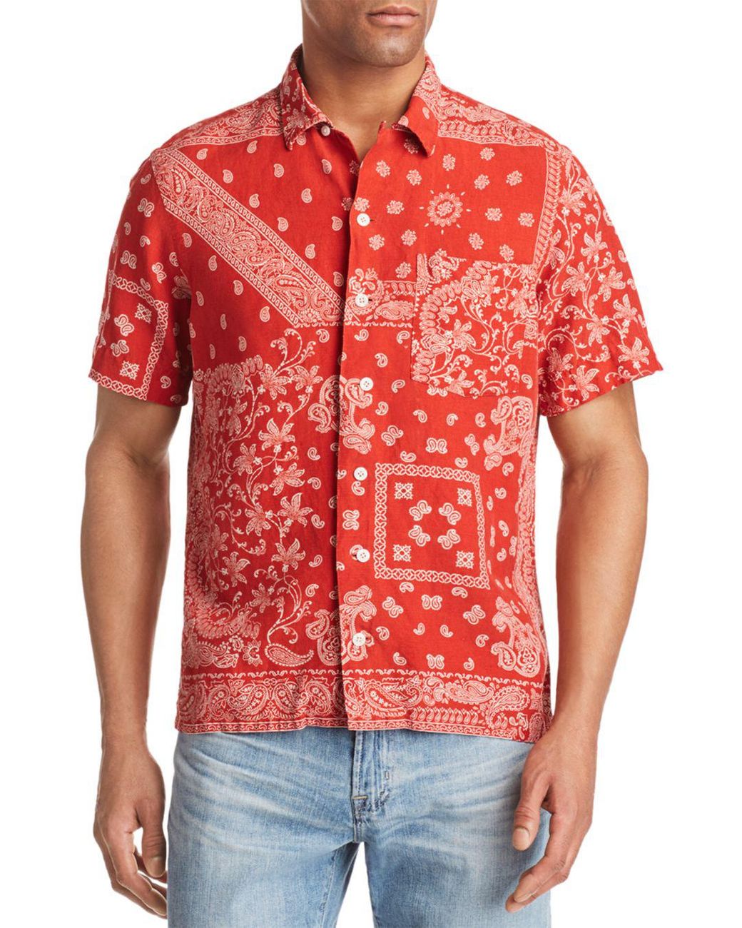 Polo Ralph Lauren Bandana Sport Shirt in Red for Men | Lyst