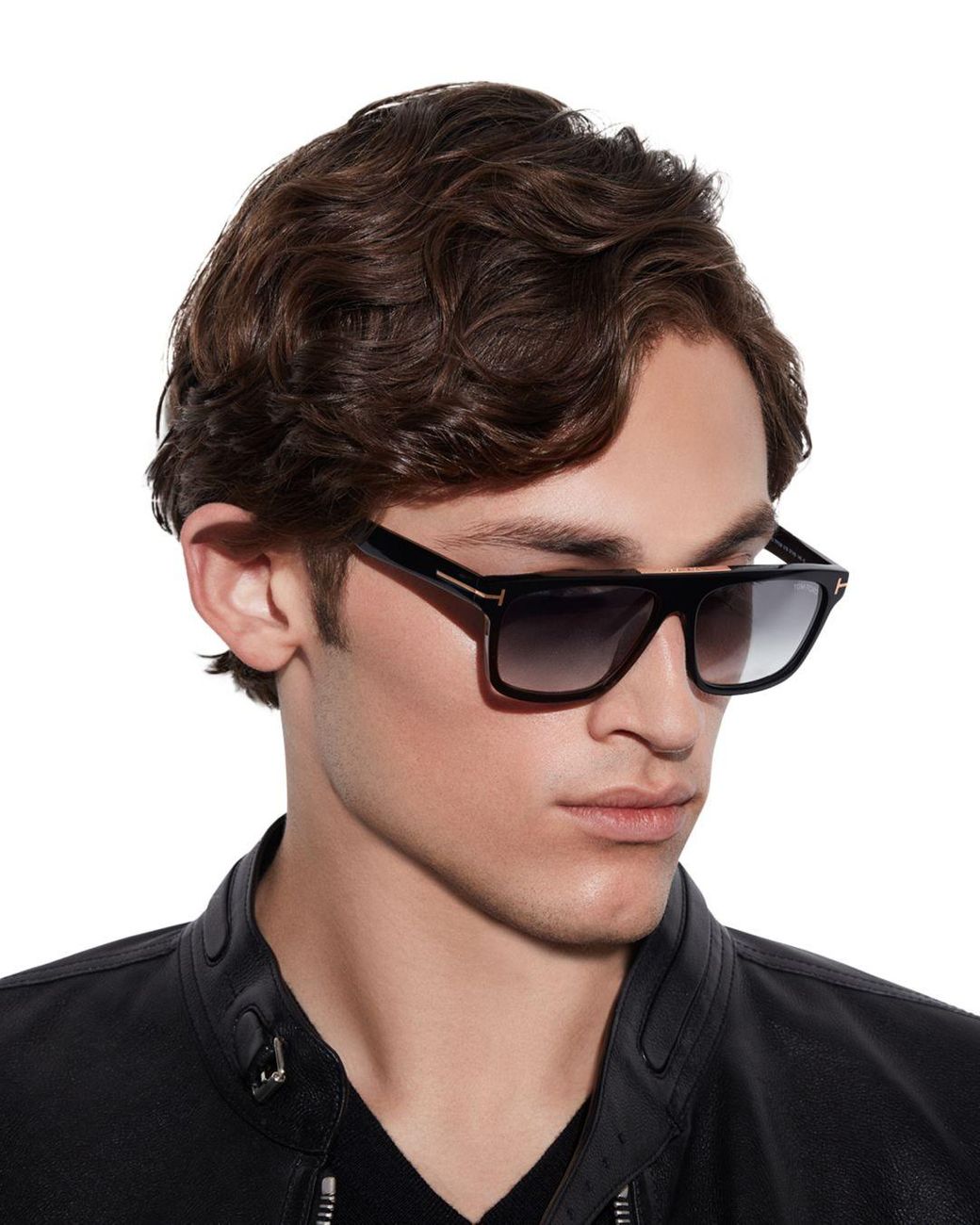 Tom Ford Cecilio Flat Top Sunglasses in Black for Men | Lyst