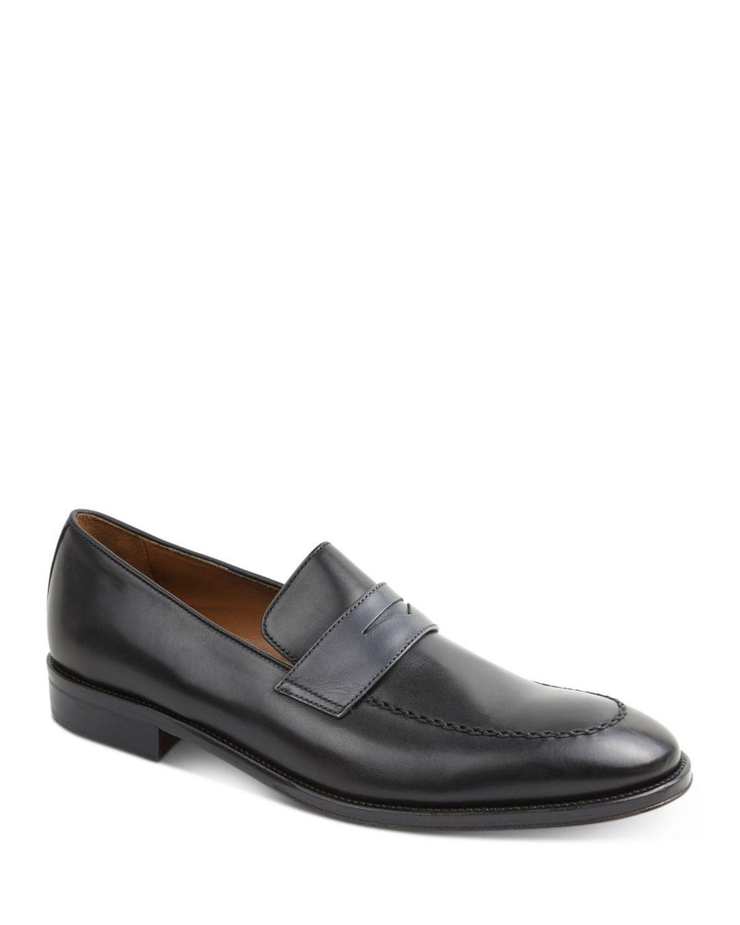 Bruno Magli Men's Arezzo Burnished Leather Penny Loafers in Black/Gray ...