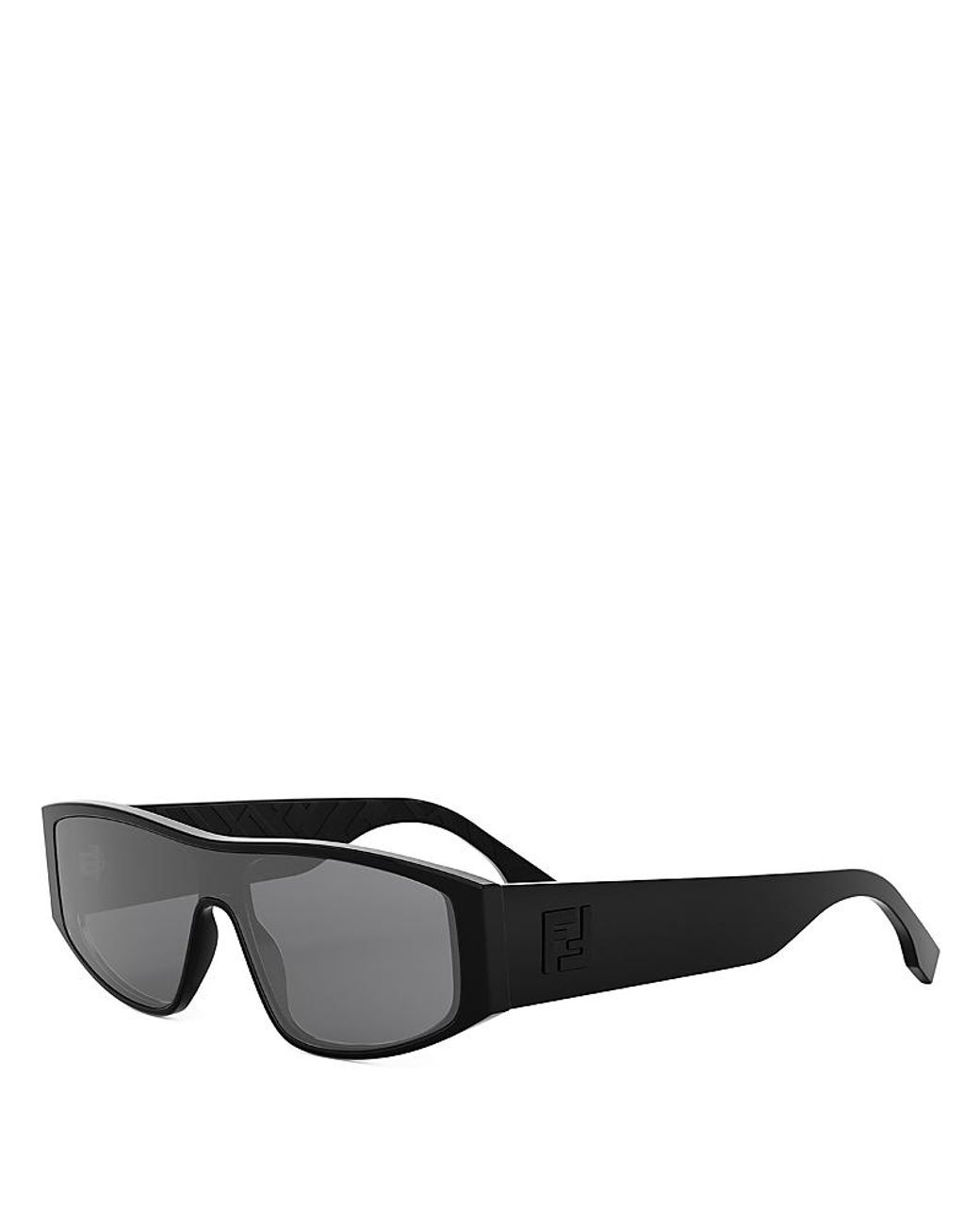 Fendi Gray Ff Squared Geometric Shield Sunglasses, 133Mm