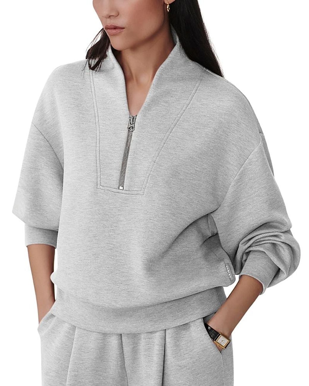 Varley Gray Davidson Half Zip Sweatshirt