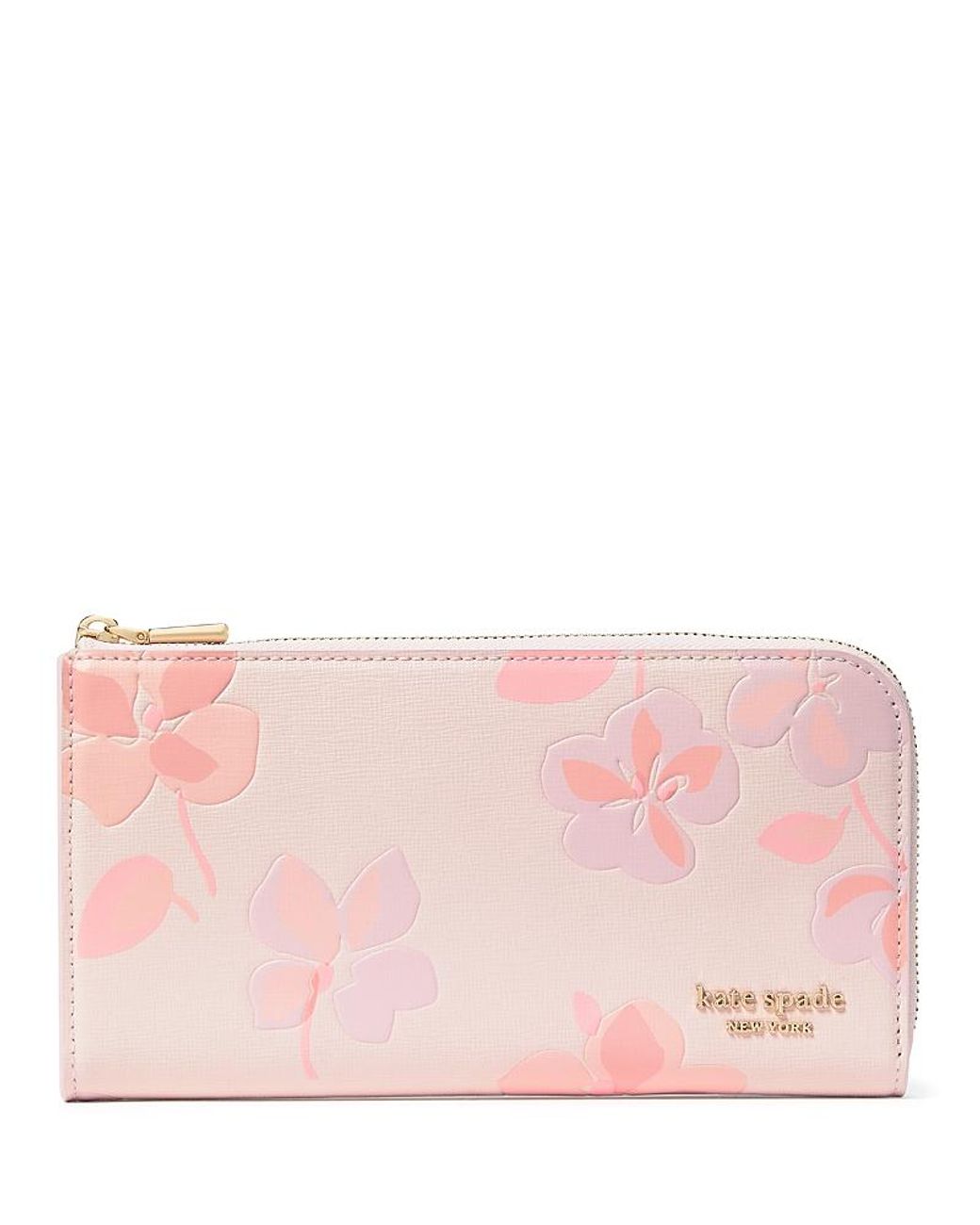 Kate Spade Devin Spring Pansies Zip Around Continental