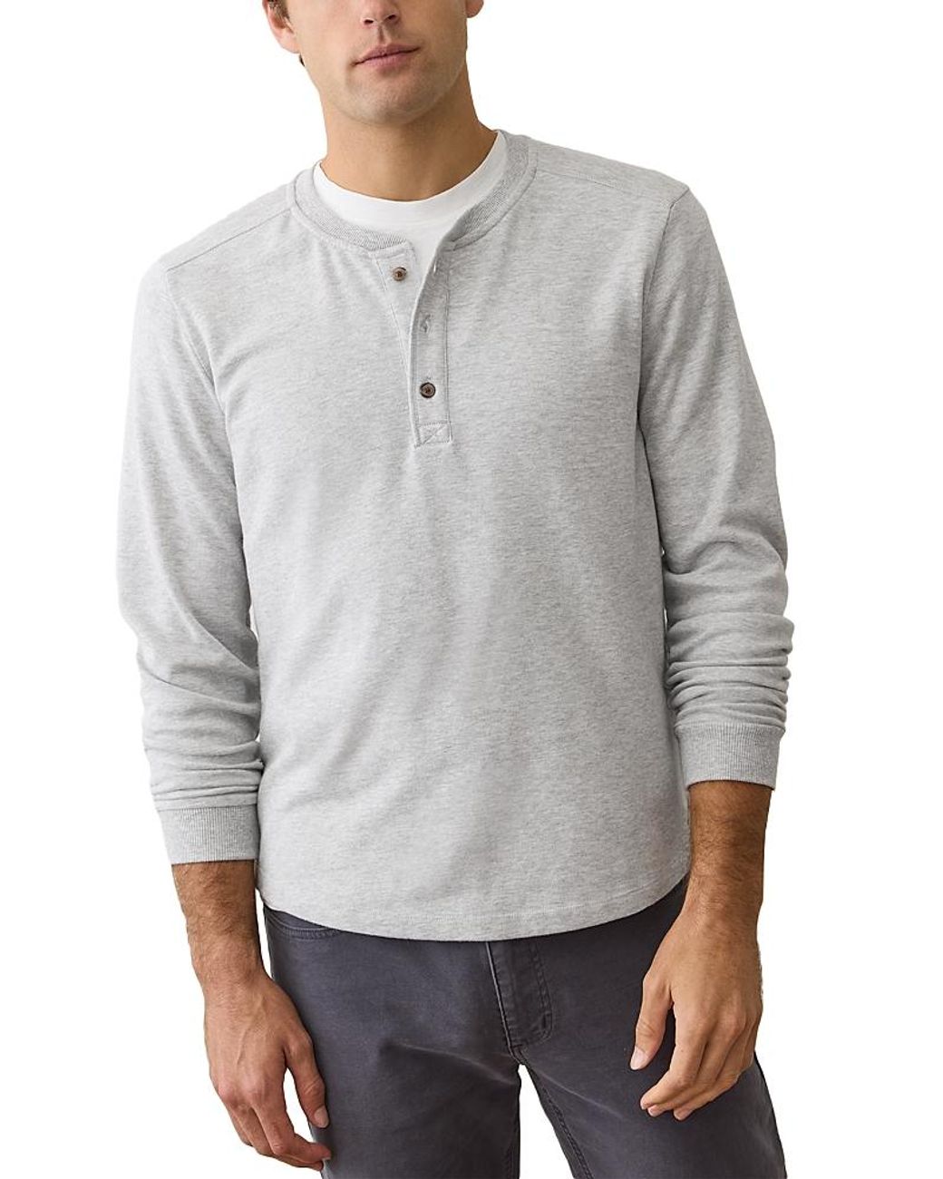 Marine Layer Gray Button Henley Shirt for men
