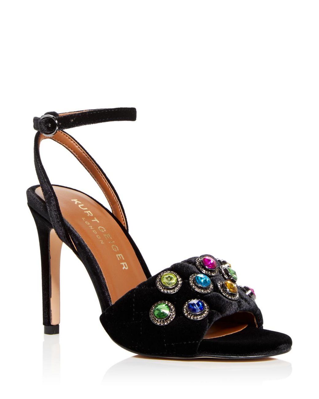 Kurt Geiger Octavia Embellished High Heel Sandals in Black | Lyst