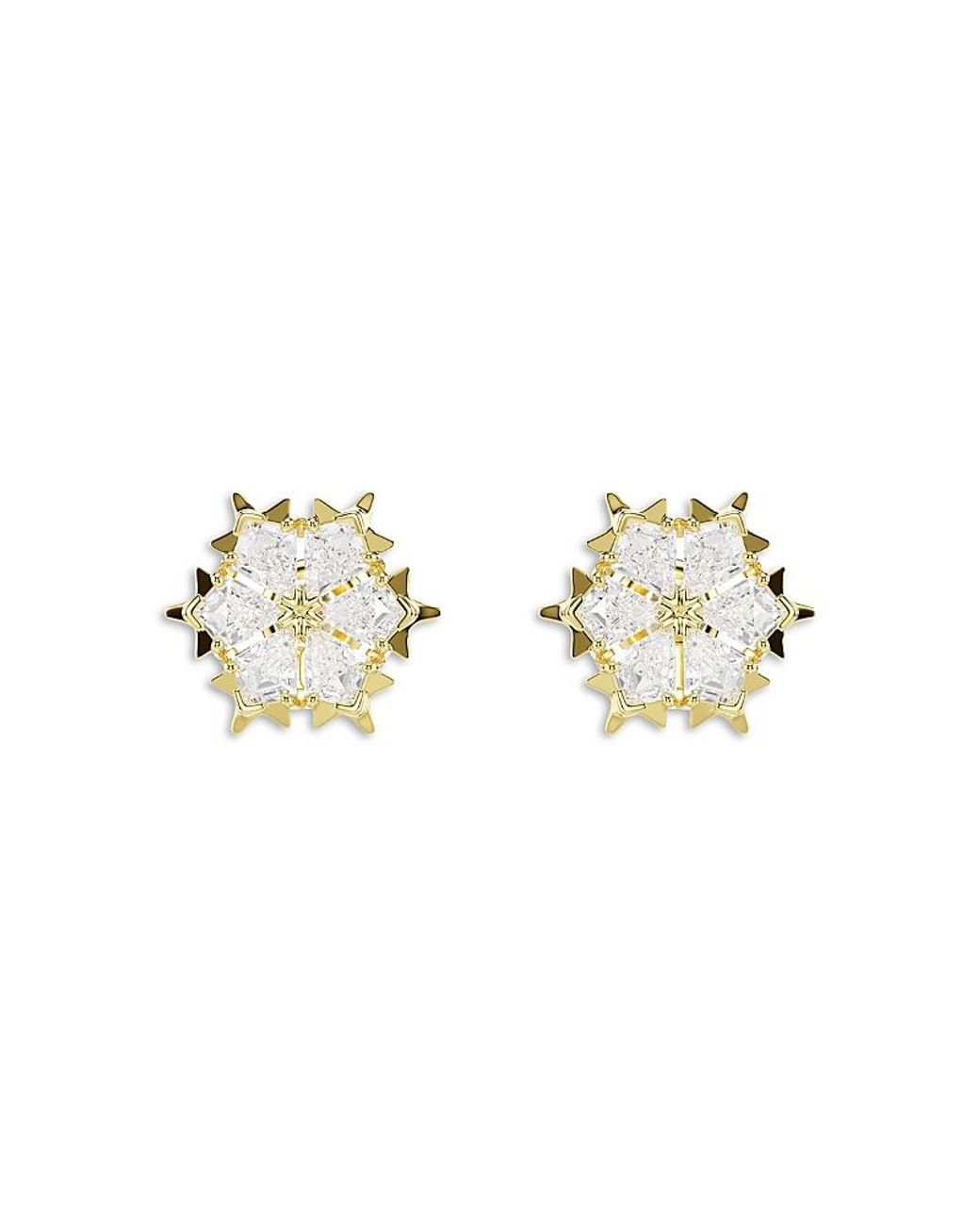Swarovski Metallic Magic Stone Cluster Stud Earrings