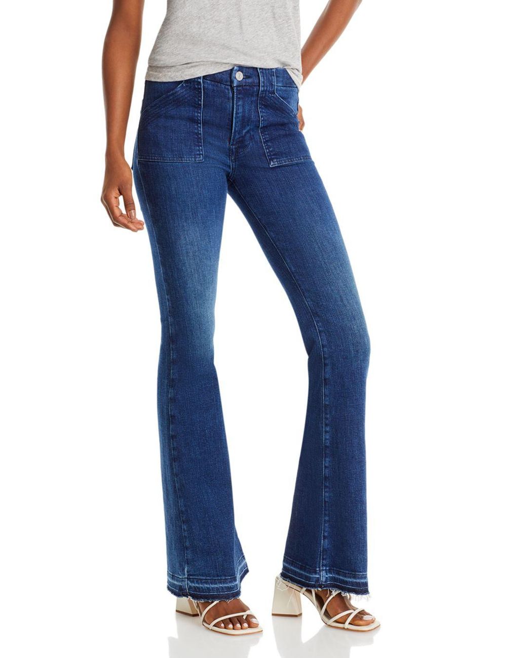 FRAME Le High Rise Flare Jeans In Aurora in Blue | Lyst