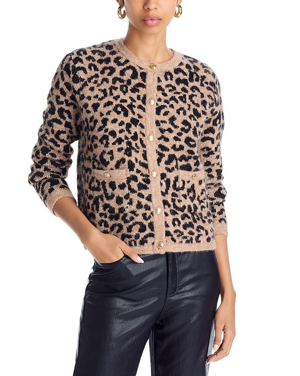 Aqua Black Leopard Cardigan