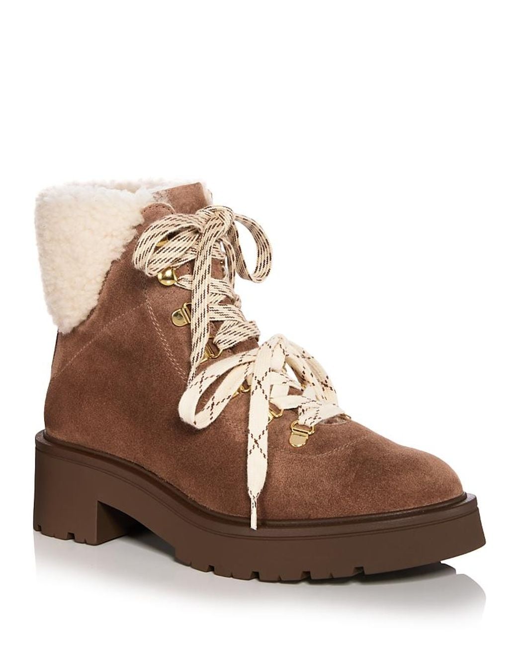 Stuart Weitzman Brown Ren Shearling Ankle Boots