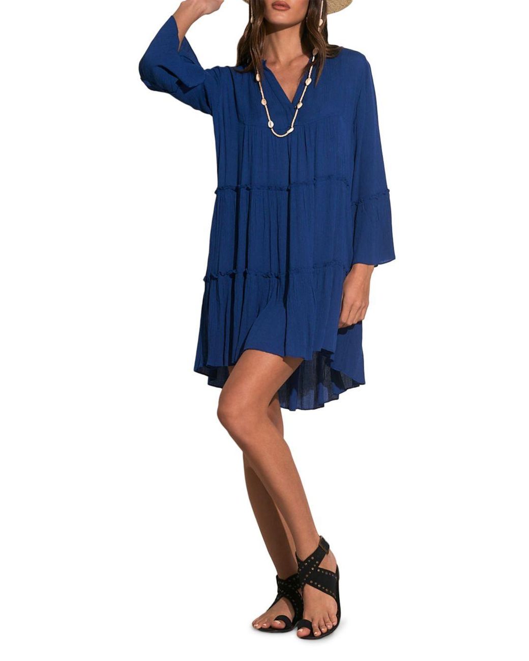 Elan Ruffle Trim Swing Dress in Blue | Lyst Canada
