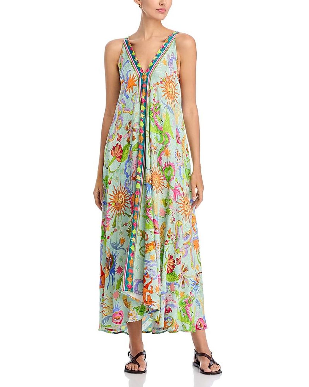 Johnny Was Eva Maxi Dress in Green | Lyst