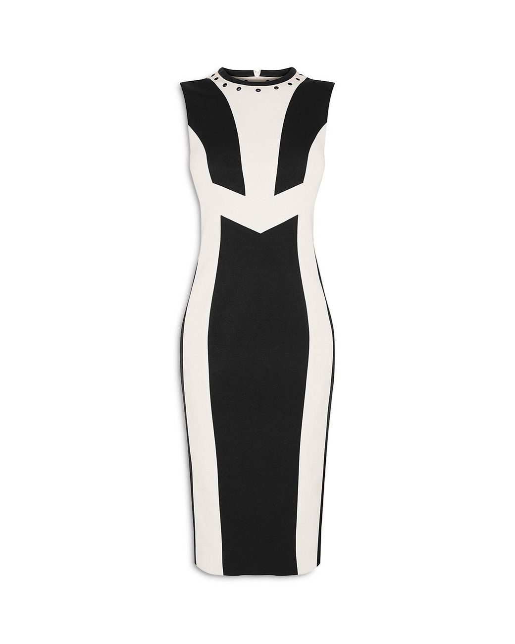 black and white contrast dress