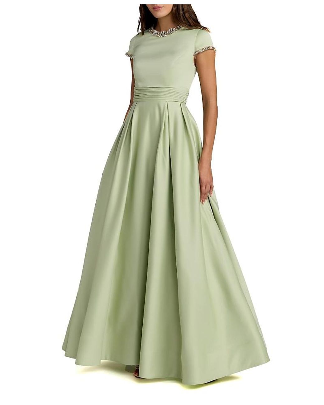 slim fit dress slacks Mac Duggal Dress 11910 in Sage main image 1