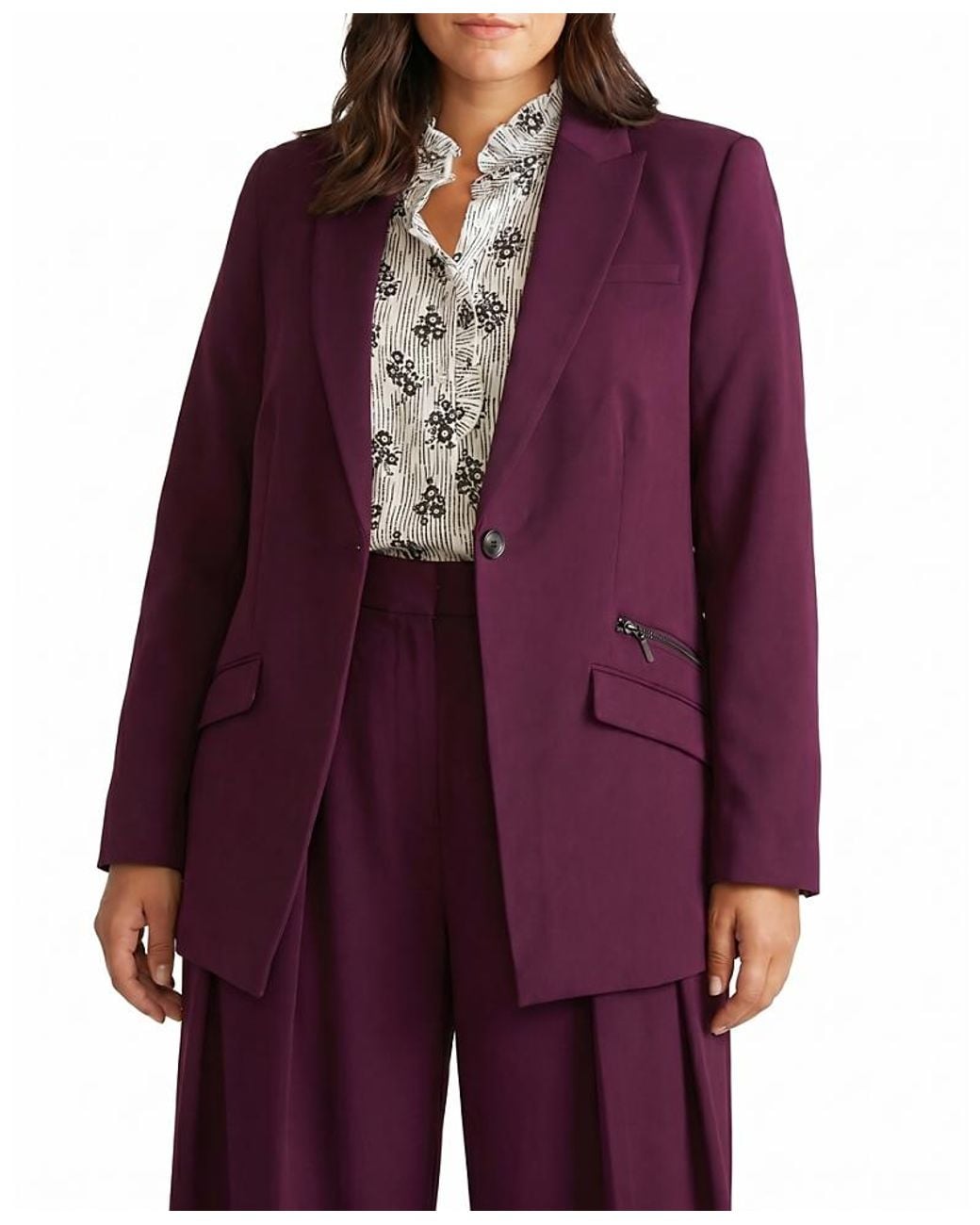UNIVERSAL STANDARD Purple Plus All Day Daria Blazer