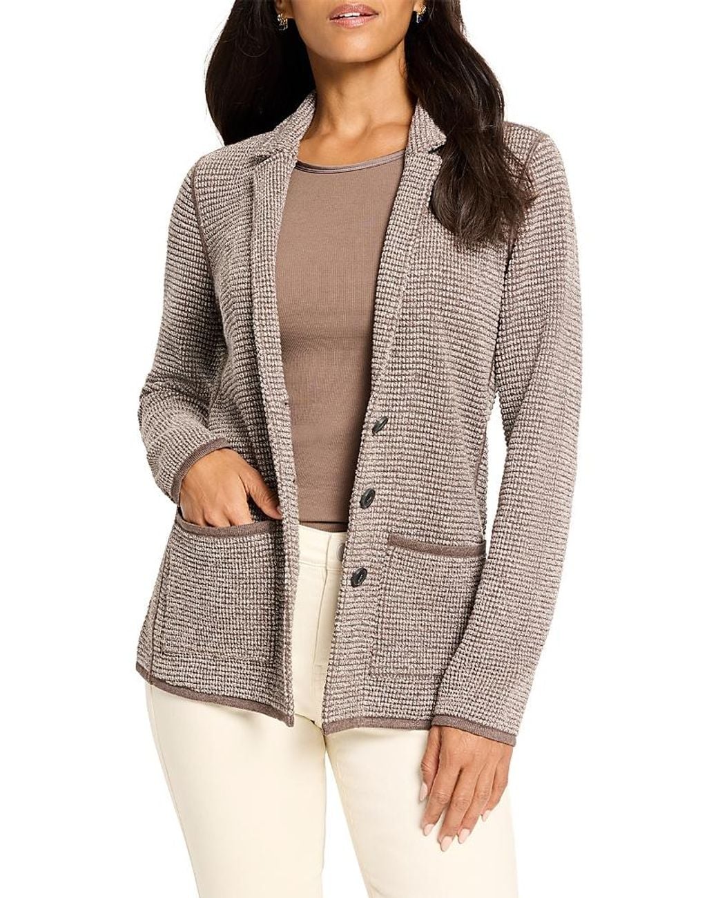 NIC+ZOE Gray Pixel Knit Jacket