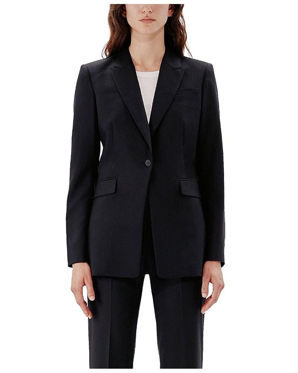 Another Tomorrow Black Single Button Jacket