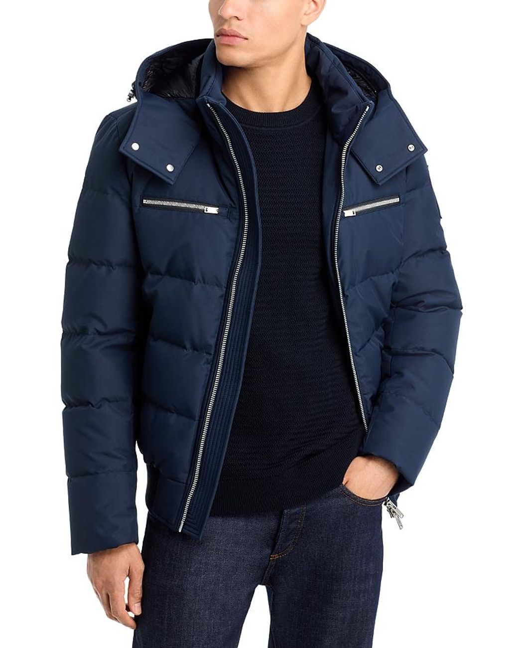 Moose Knuckles Blue Cloud Down Bomber Jacket for men