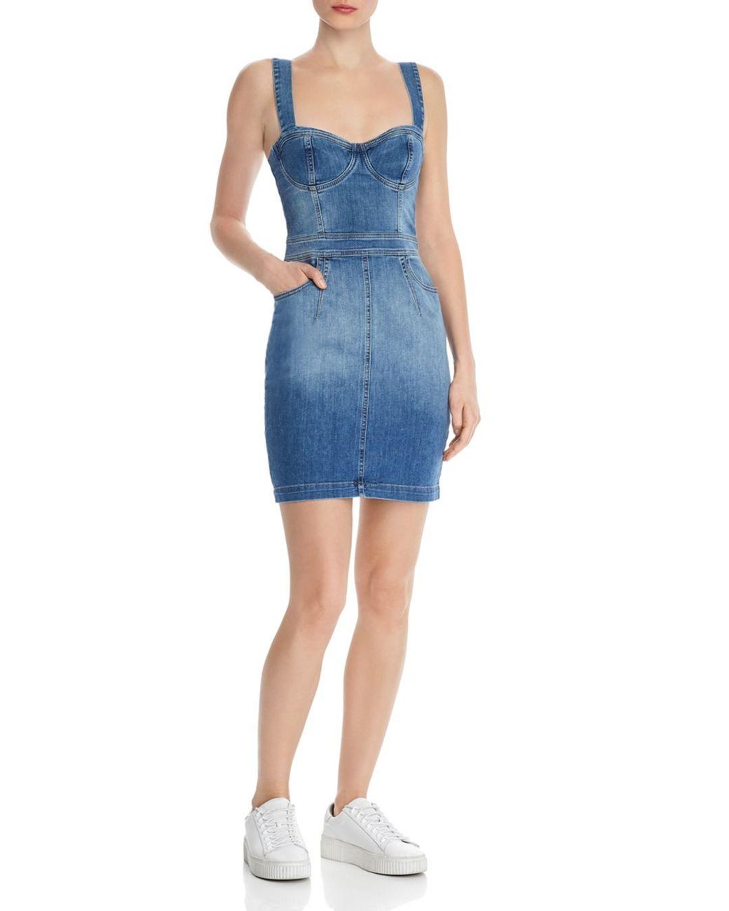 guess denim corset dress