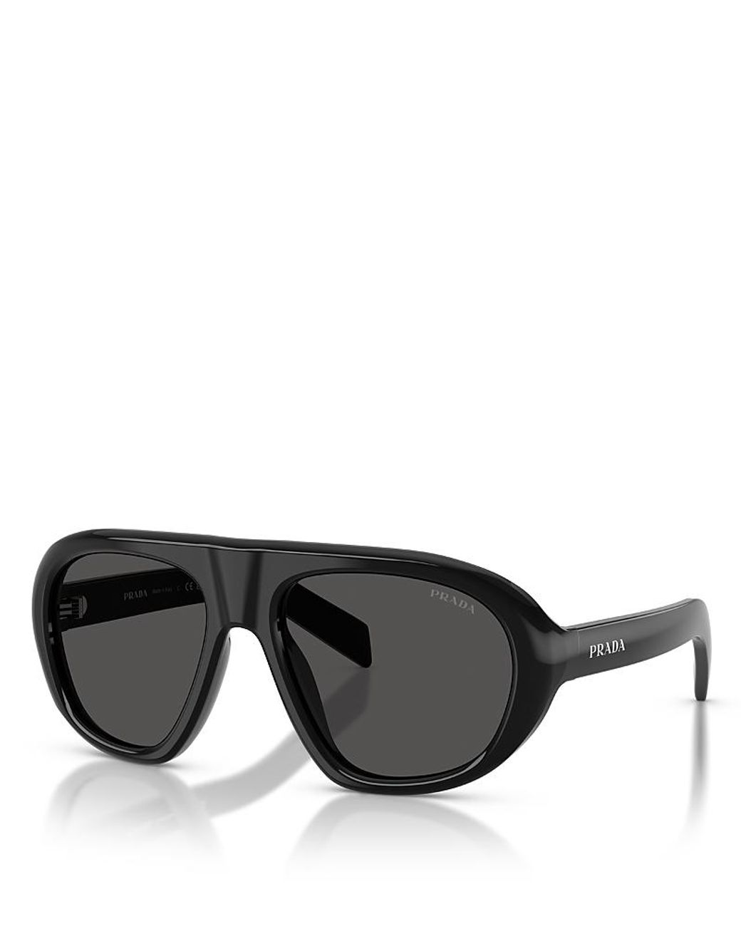 Prada Black Round Sunglasses, 56Mm