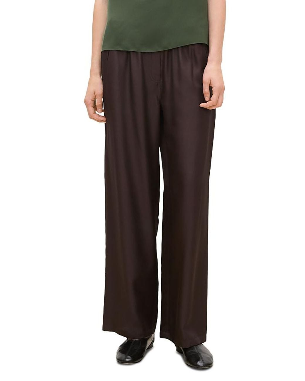Theory Black Silk Flowy Pants