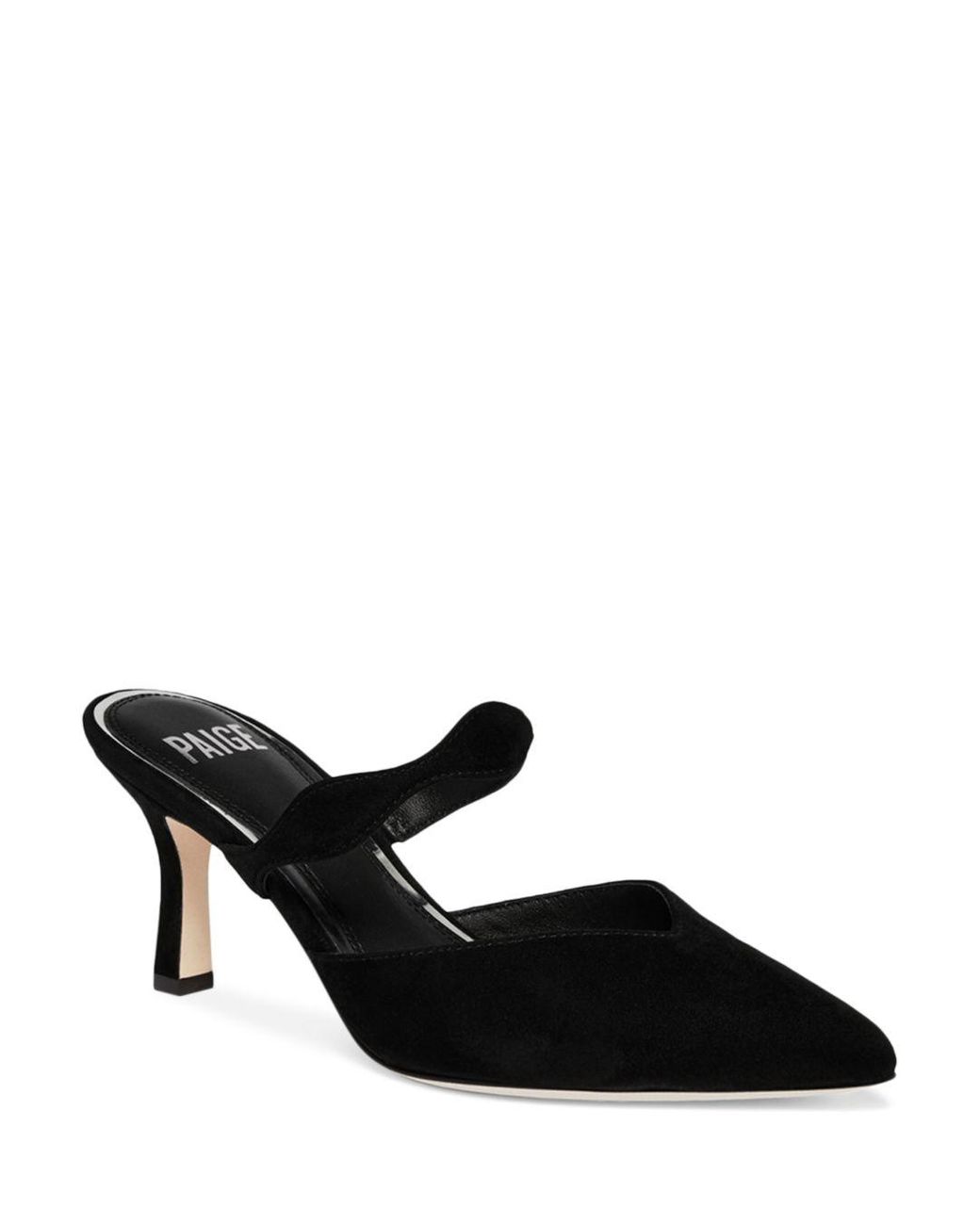 PAIGE Pia Pointed Toe Slip On High Heel Pumps in Black | Lyst