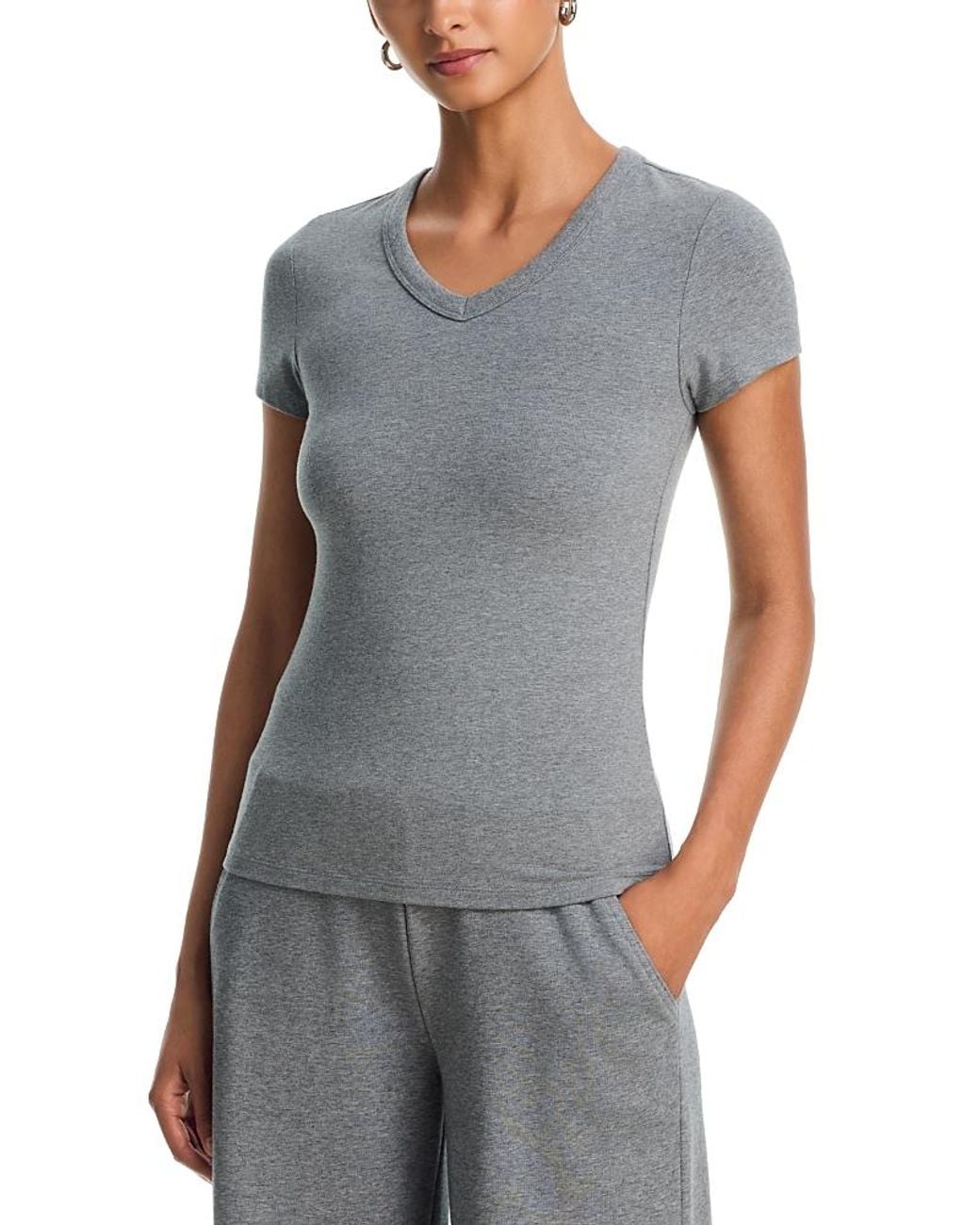 Veronica Beard Blue Devin V Neck Tee