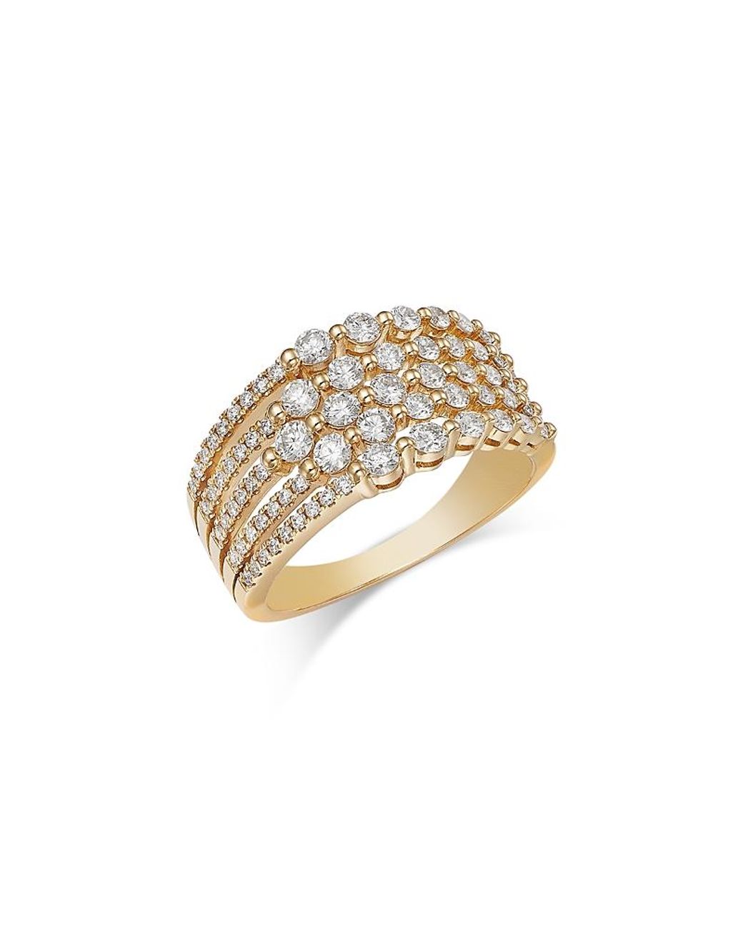 Bloomingdale's Fine Collection White Diamond Multirow Statement Ring