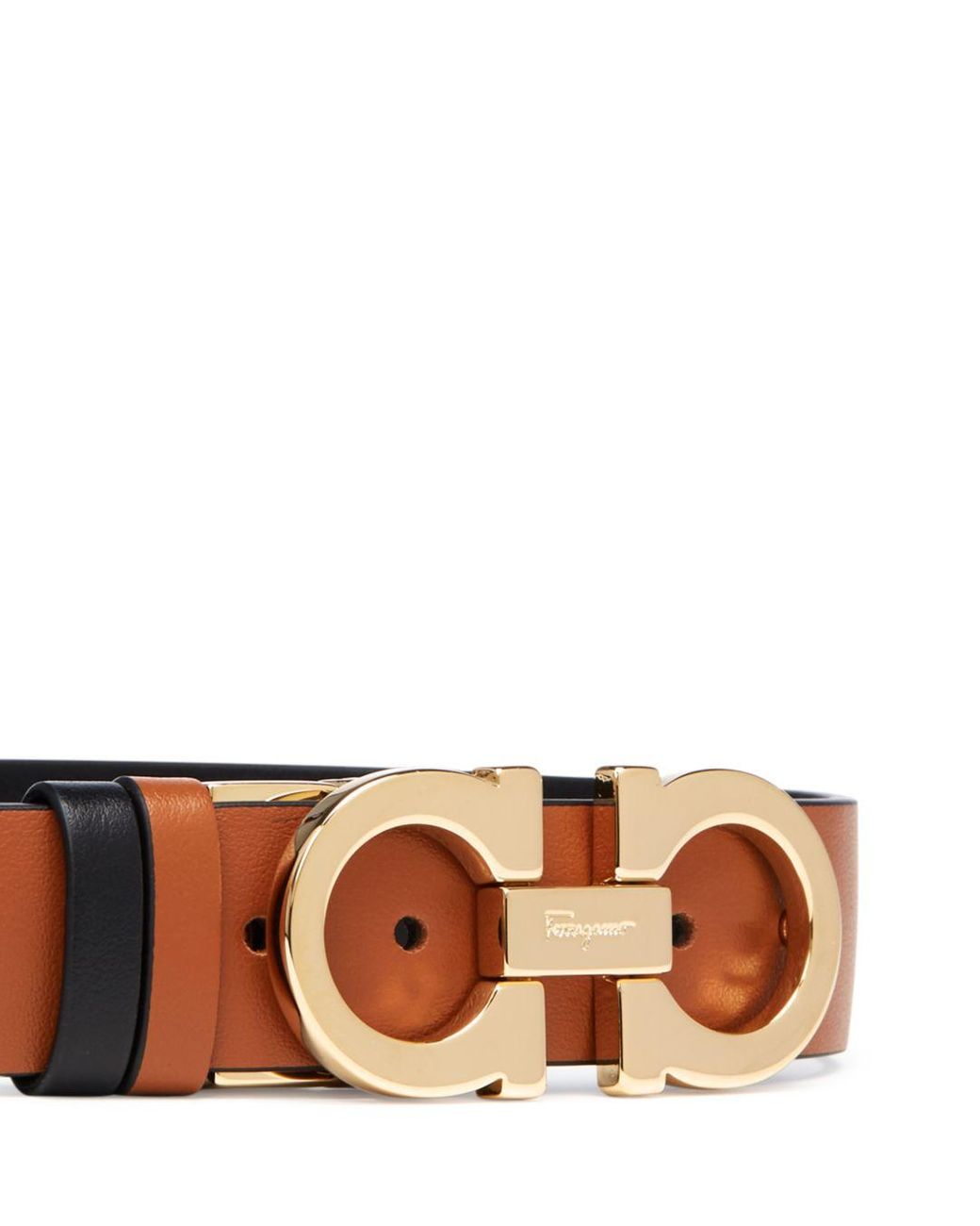 cognac ferragamo belt
